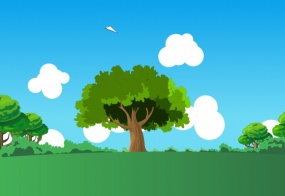 纸飞机在树林里飞得又高又远flash动画